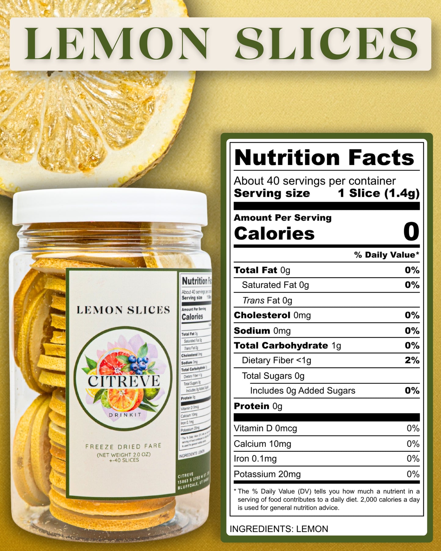 Freeze-Dried Lemon Slices