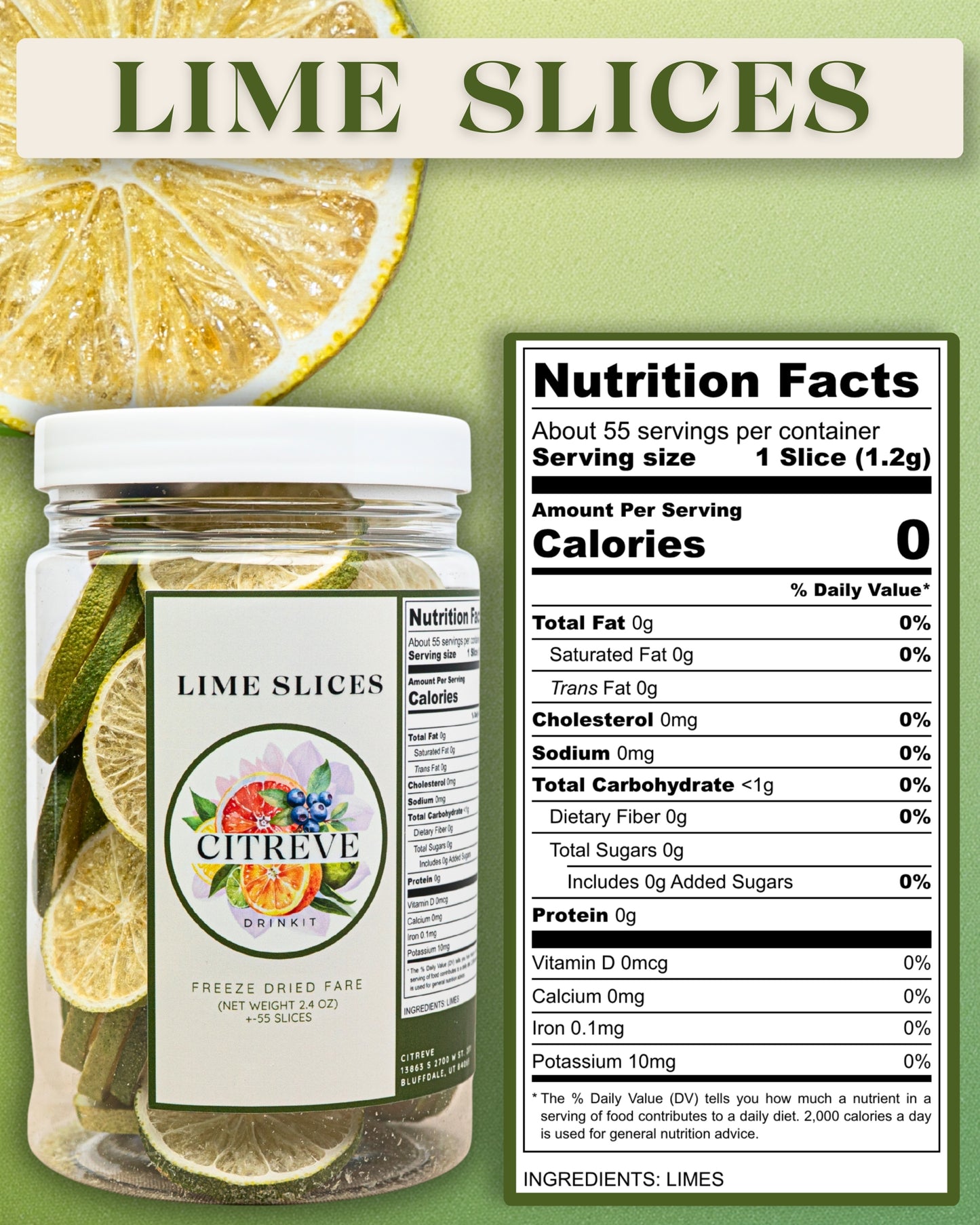 Freeze-Dried Lime Slices
