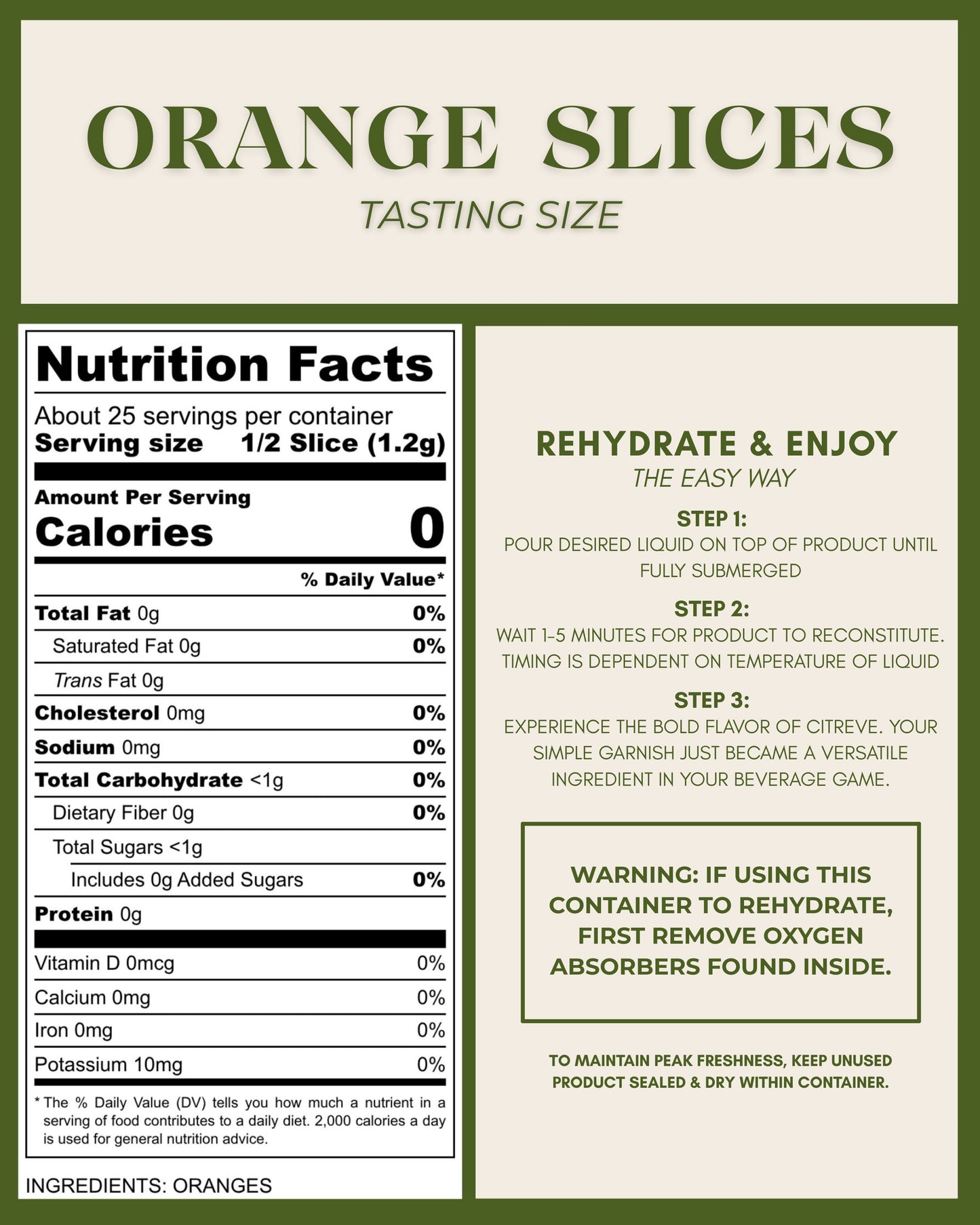 Tasting Size - Freeze-Dried Orange Slices