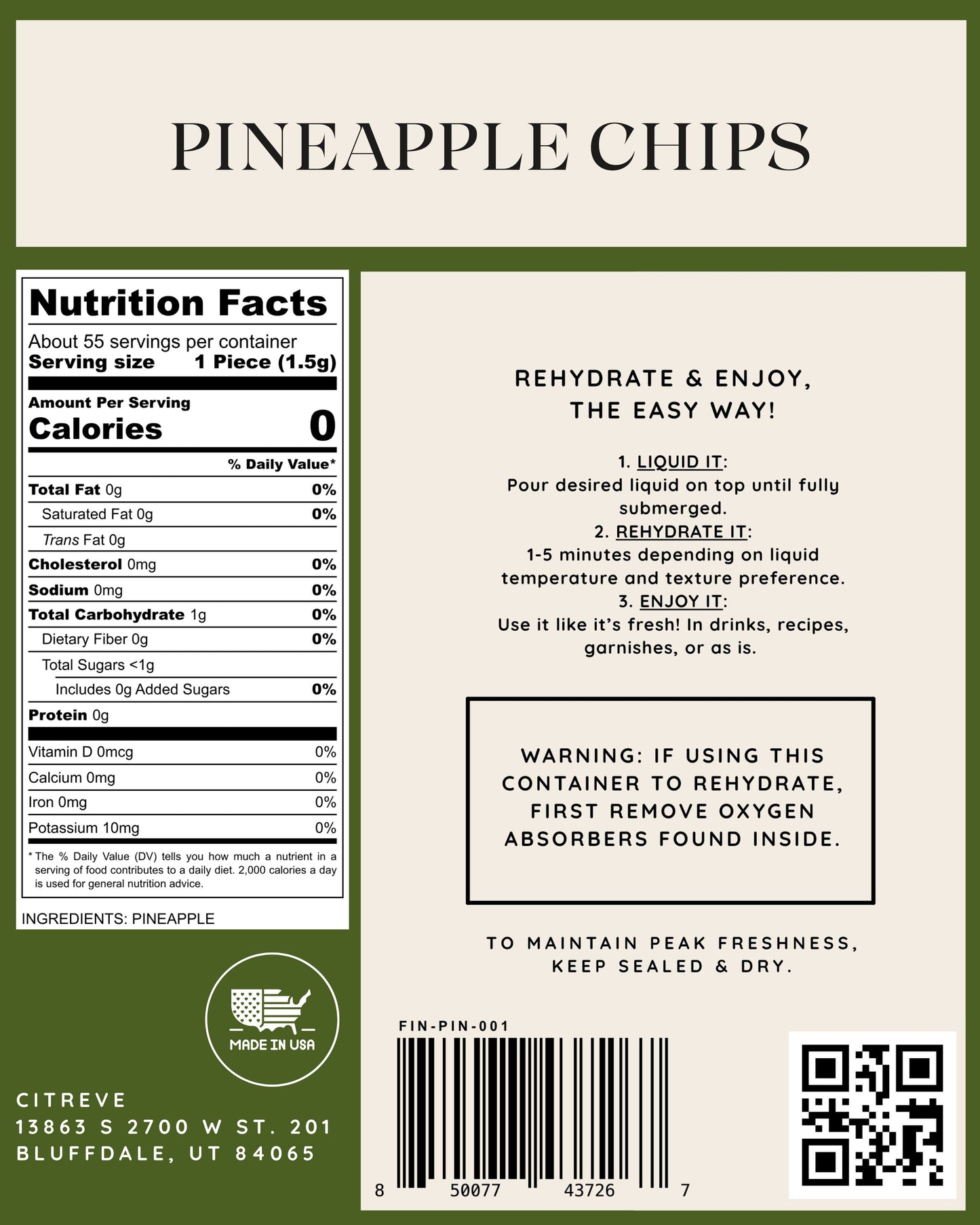 Freeze-Dried Pineapple Chips