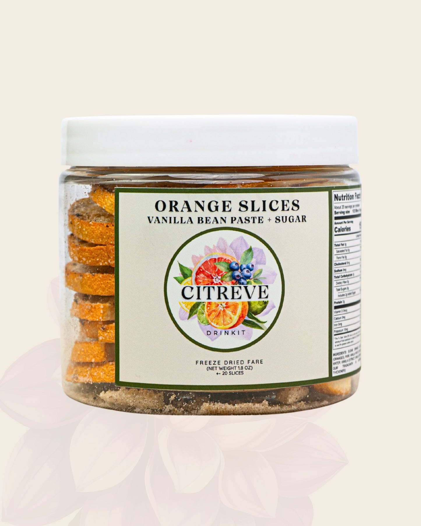 Tasting Case - Freeze-Dried Orange Slices w/ Vanilla Bean Paste + Sugar