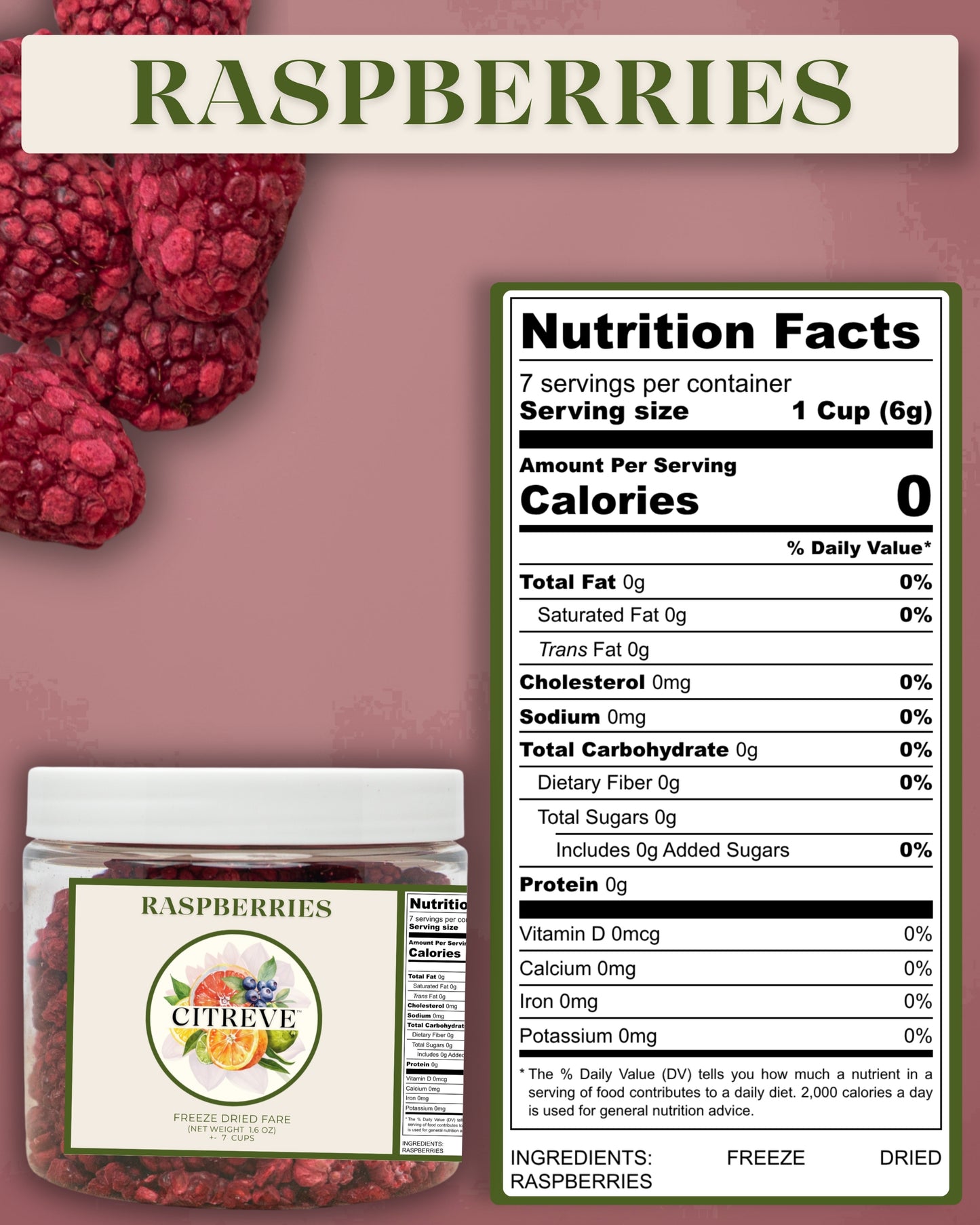Tasting Size- Freeze Dried Raspberries