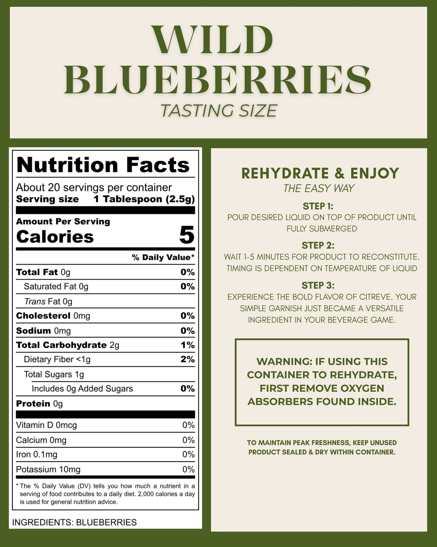 Tasting Size - Freeze-Dried Wild Blueberries