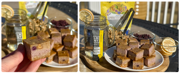 Lemon Blueberry Cheesecake Miso Brown Butter Protein Blondies