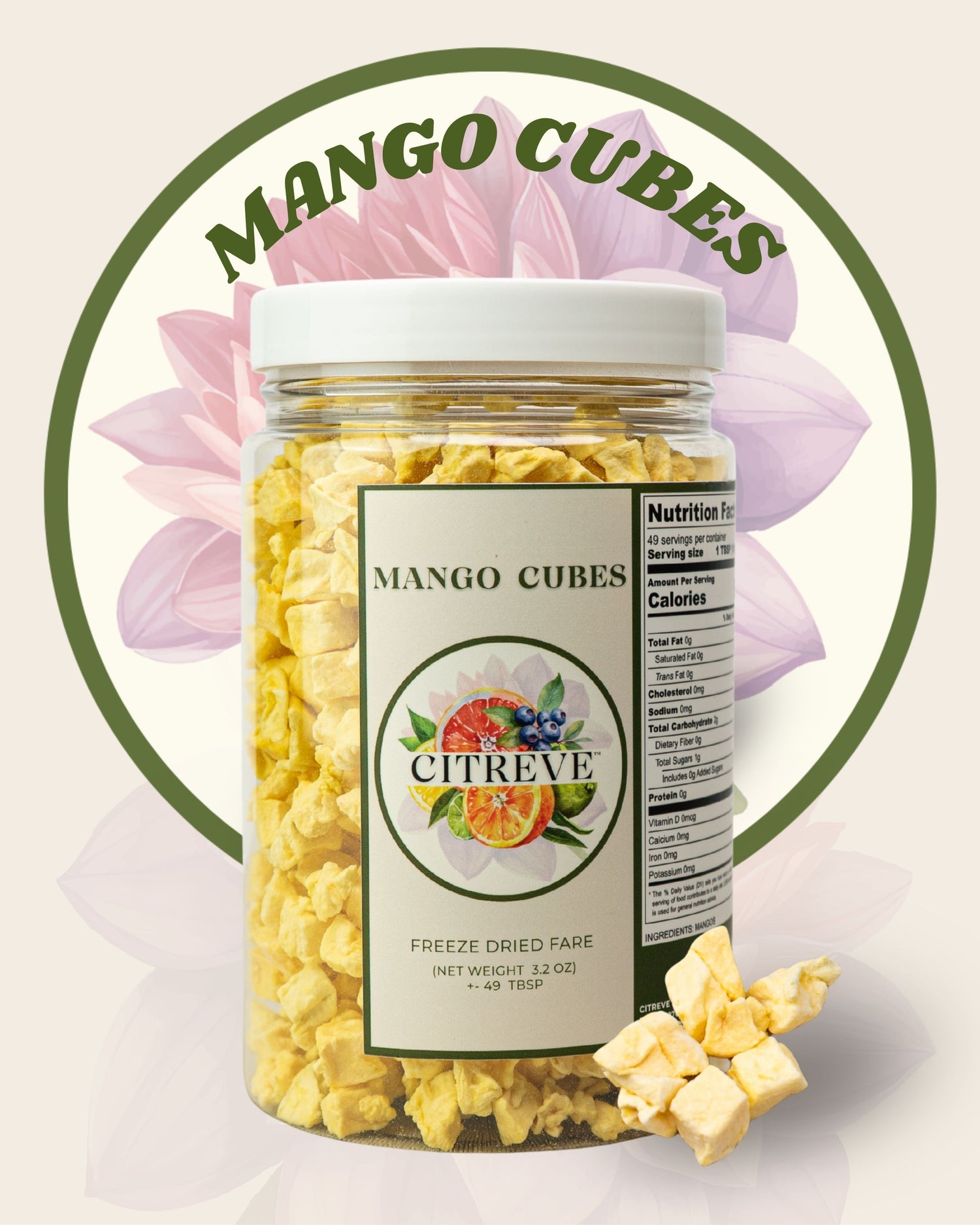 Freeze Dried Mango Cubes