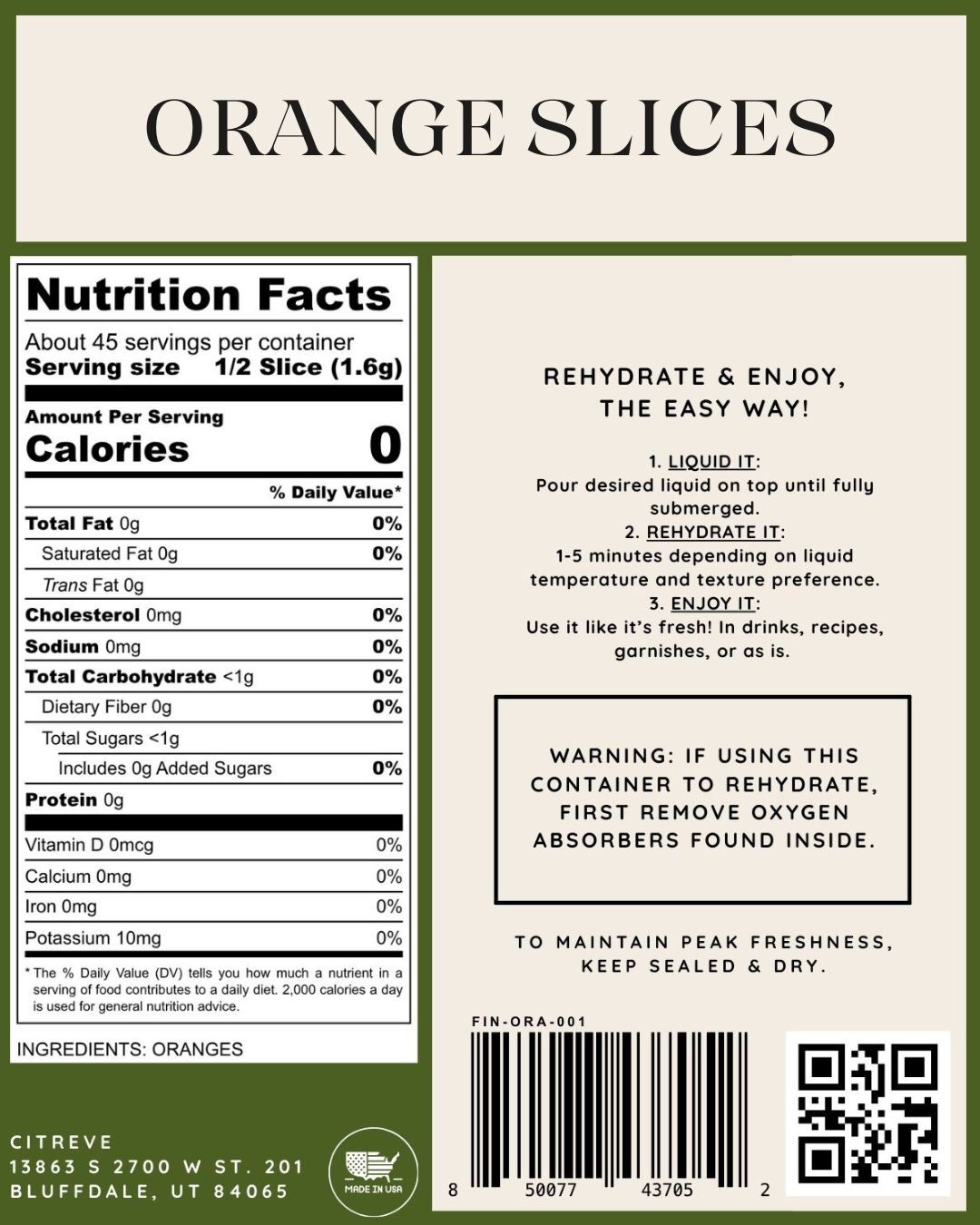 Freeze-Dried Orange Slices