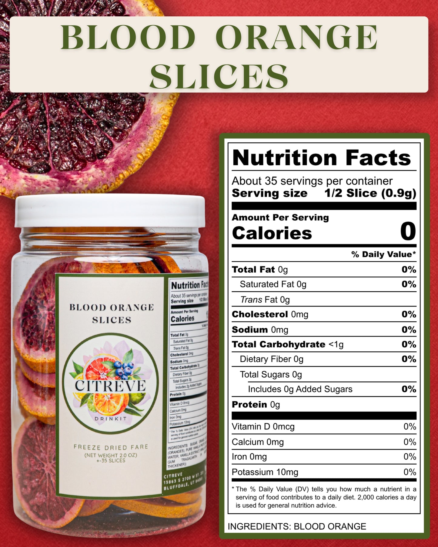 Case- Freeze Dried Blood Orange Slices