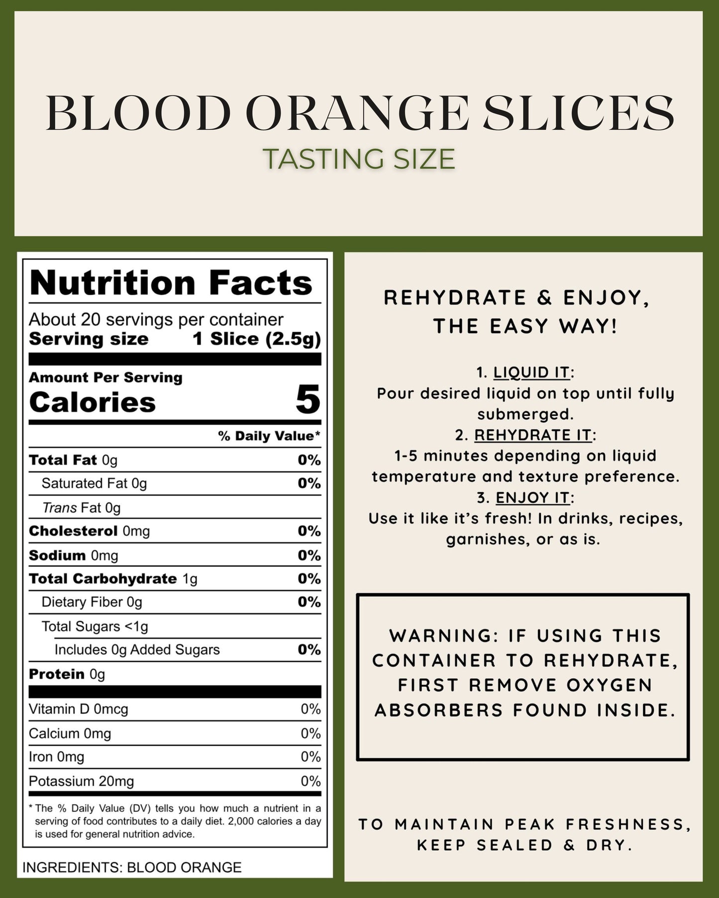 Tasting Size - Freeze-Dried Blood Orange Slices
