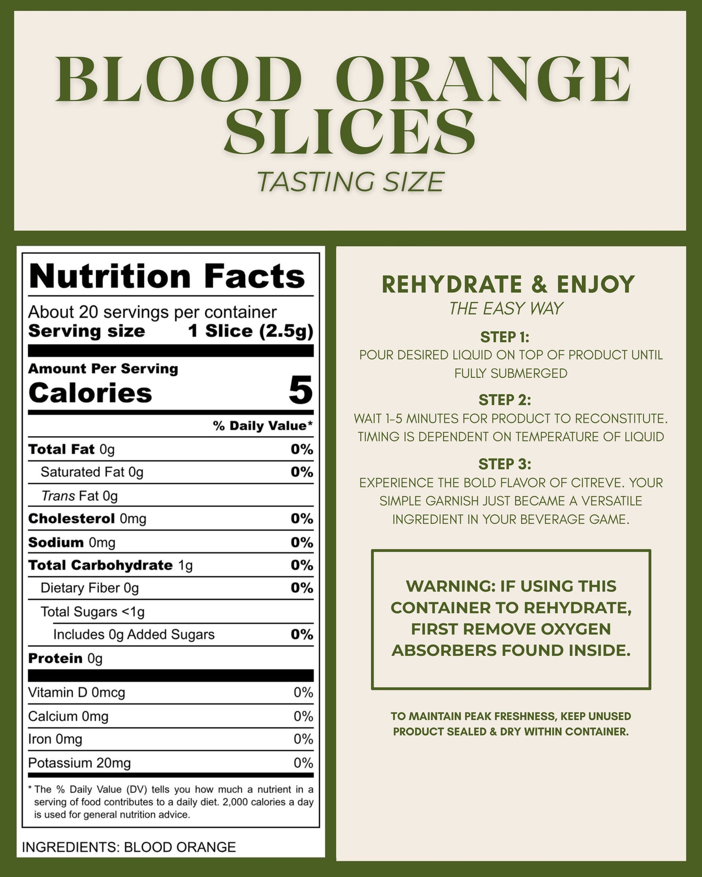 Tasting Size - Freeze-Dried Blood Orange Slices
