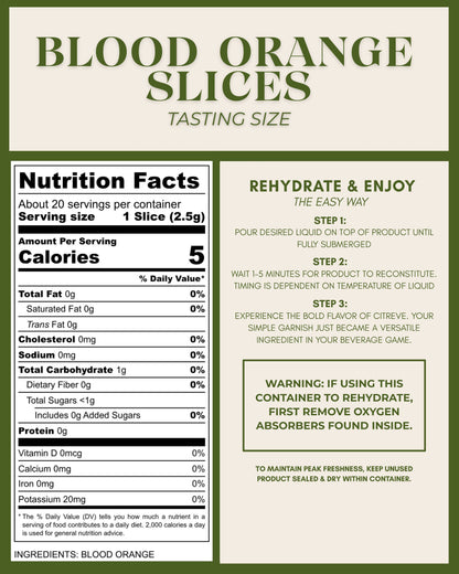 Tasting Size - Freeze-Dried Blood Orange Slices