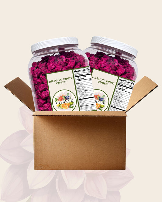 Bulk Case: 2 Bulk Jars - FD Dragon Fruit Cubes