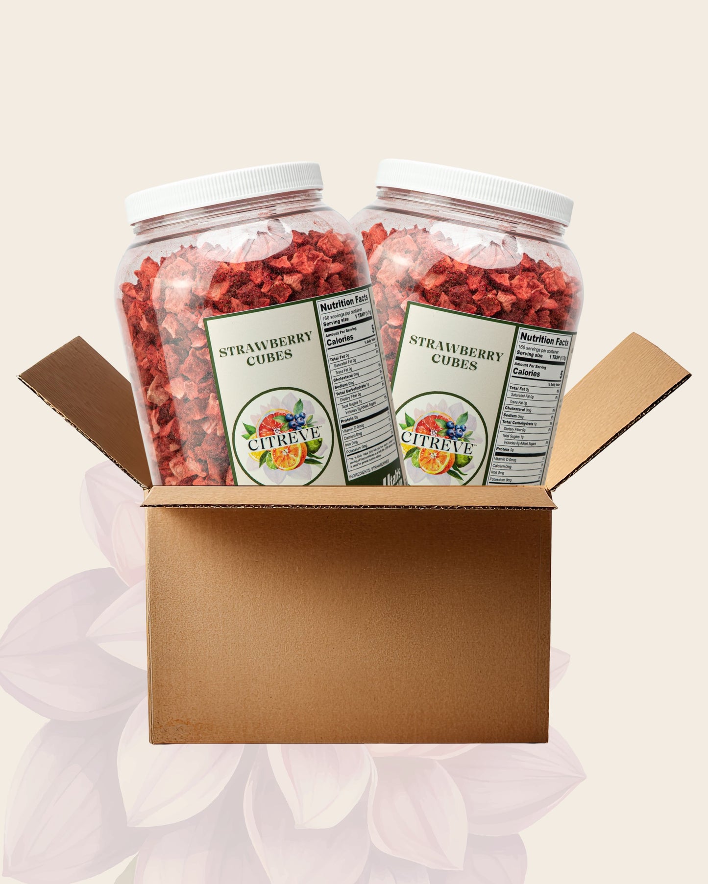 Bulk Case: 2 Bulk Jars - FD Strawberry Cubes