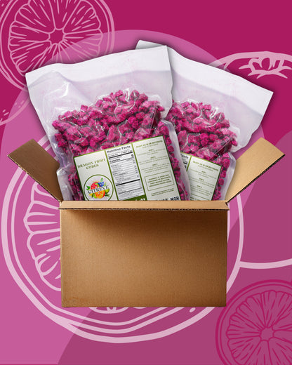 Bulk Case - Freeze Dried Dragon Fruit Cubes