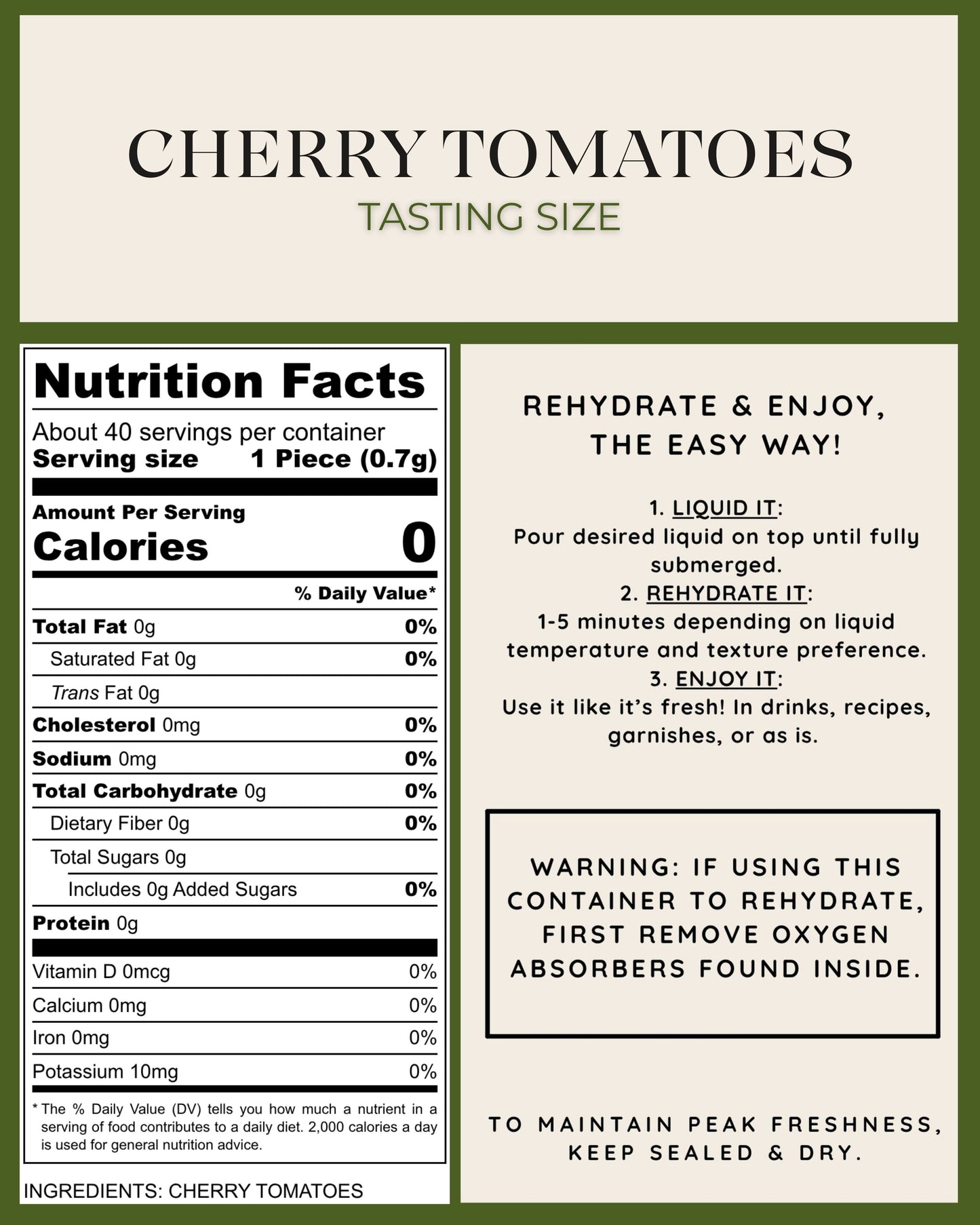 Tasting Size - Freeze-Dried Cherry Tomatoes