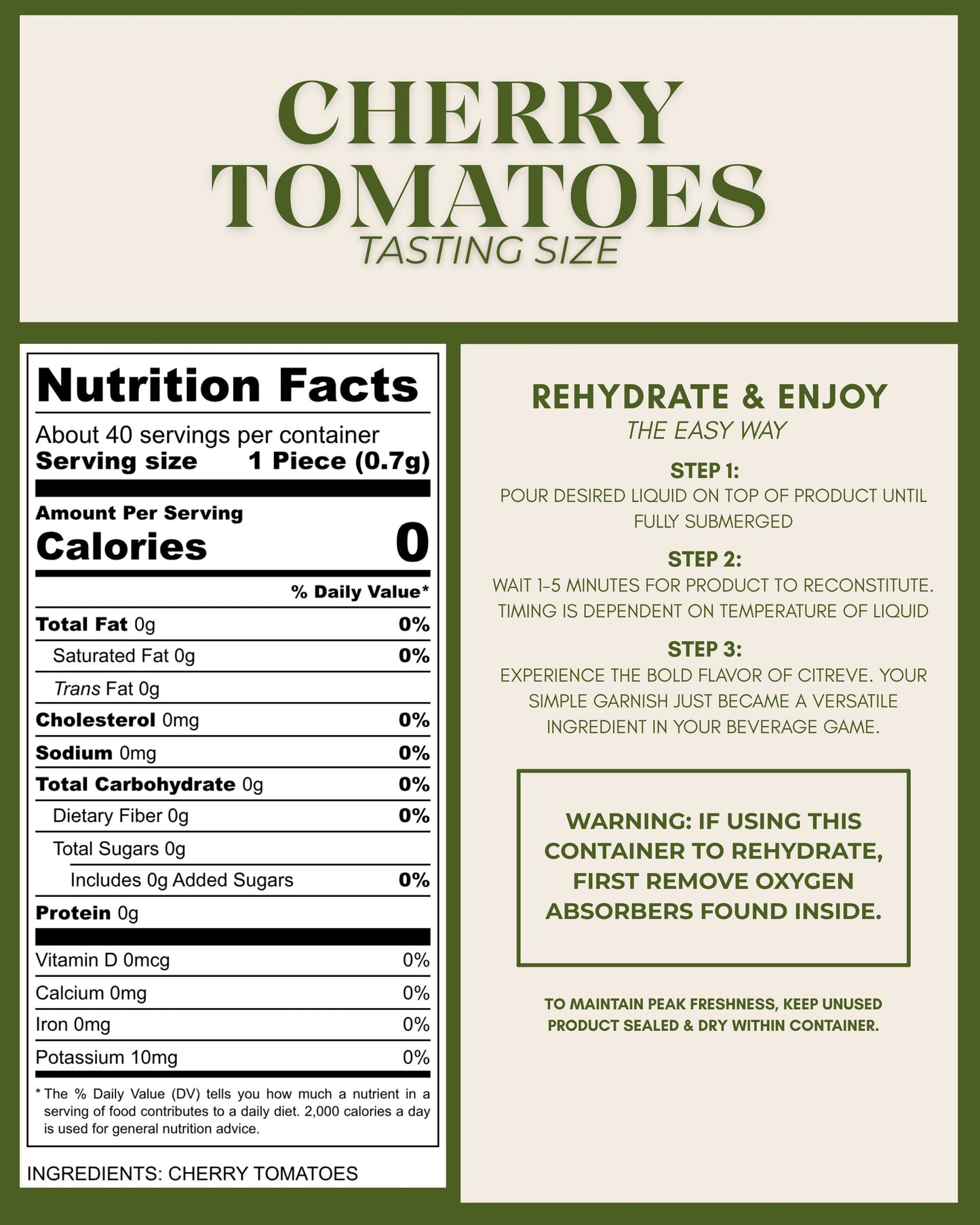 Tasting Size - Freeze-Dried Cherry Tomatoes