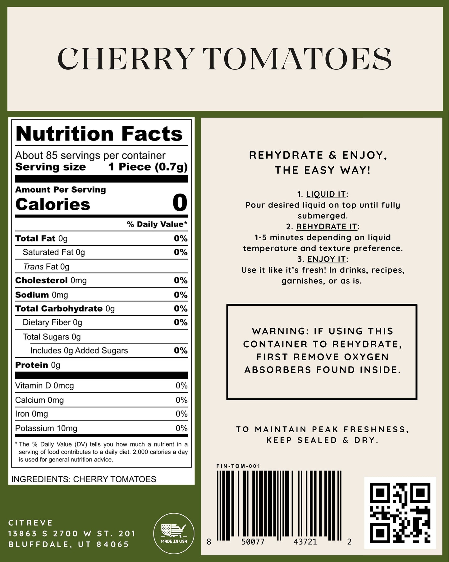 Freeze-Dried Cherry Tomatoes
