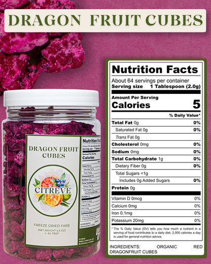 Freeze-Dried Dragon Fruit Cubes