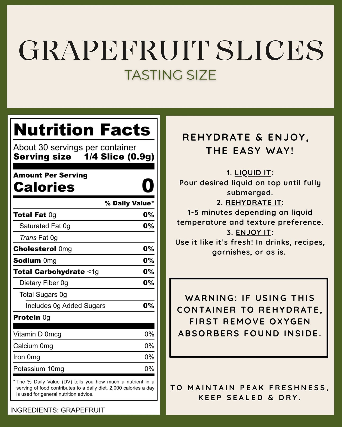 Tasting Size - Freeze-Dried Grapefruit Slices