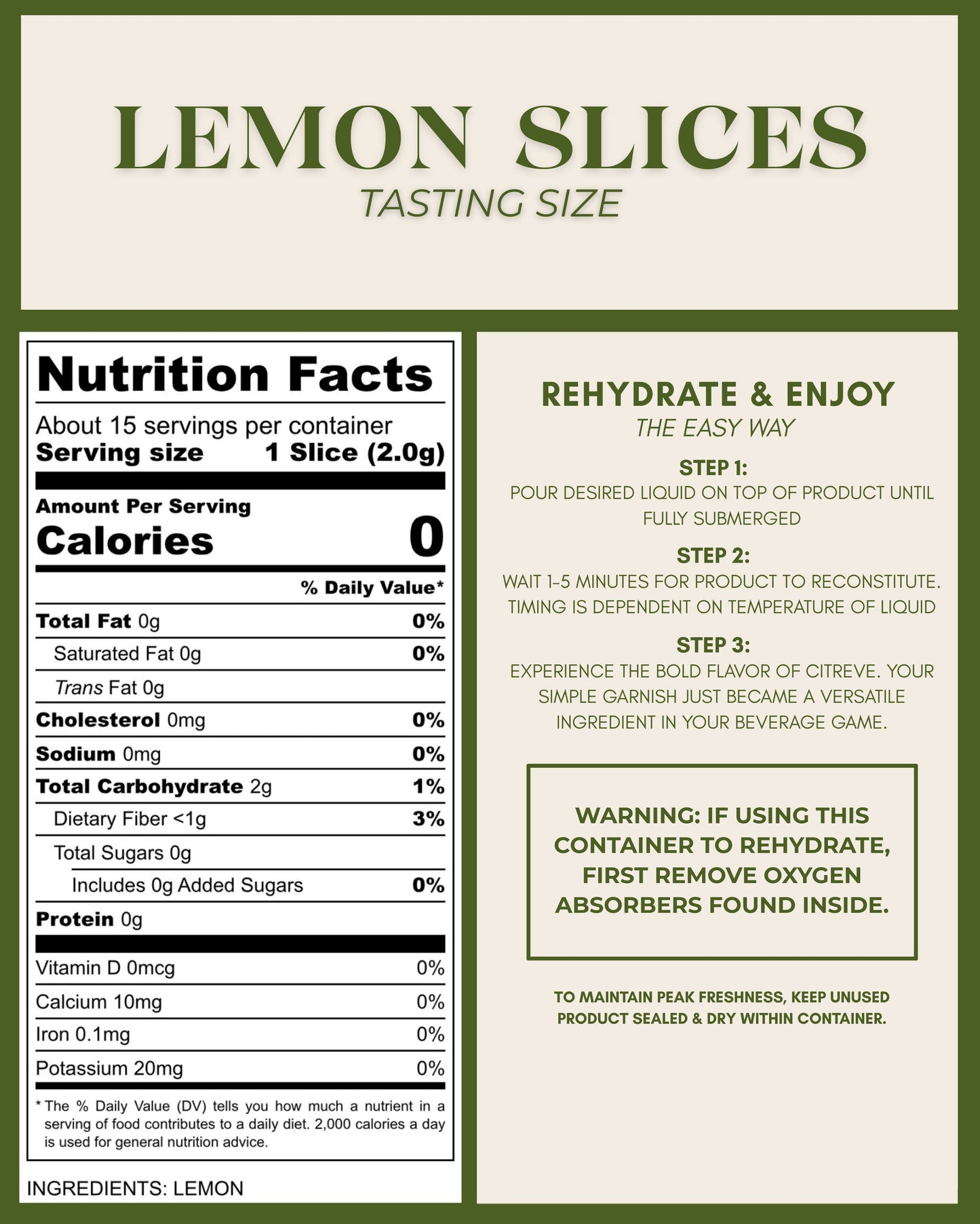 Tasting Size - Freeze-Dried Lemon Slices
