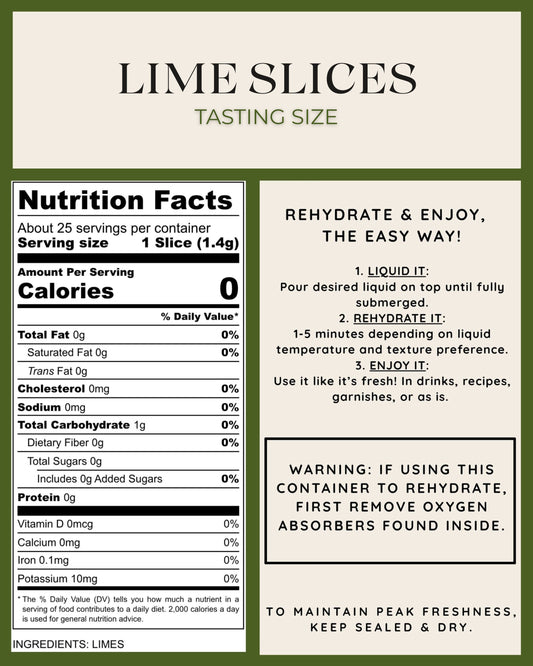Tasting Size - Freeze-Dried Lime Slices