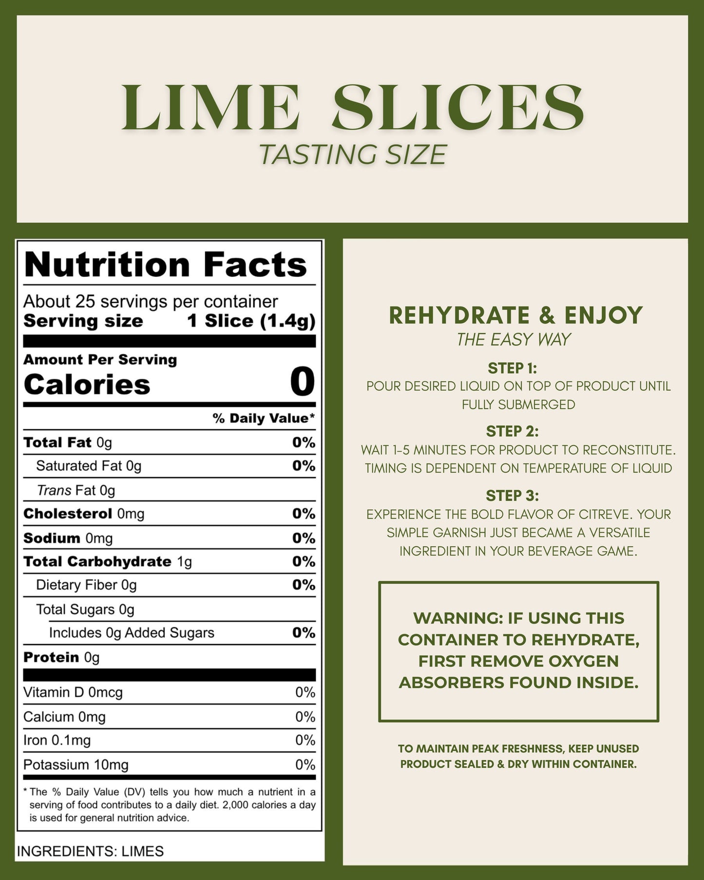 Tasting Size - Freeze-Dried Lime Slices