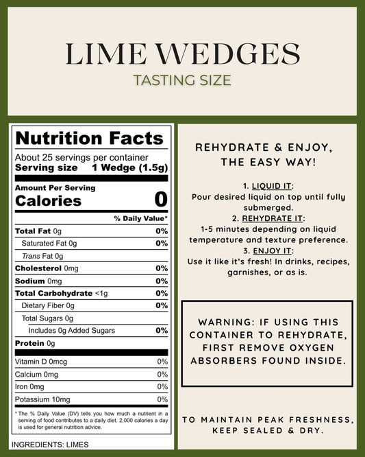 Tasting Size - Freeze-Dried Lime Wedges