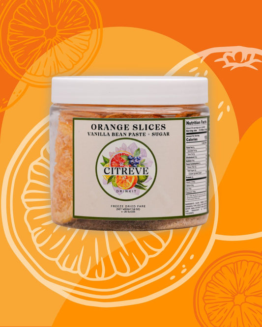 Tasting Size - Freeze-Dried Orange Slices with Vanilla Bean Paste + Sugar