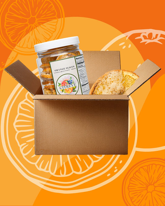 Case- Freeze Dried Orange Slices with Vanilla Bean Paste + Sugar