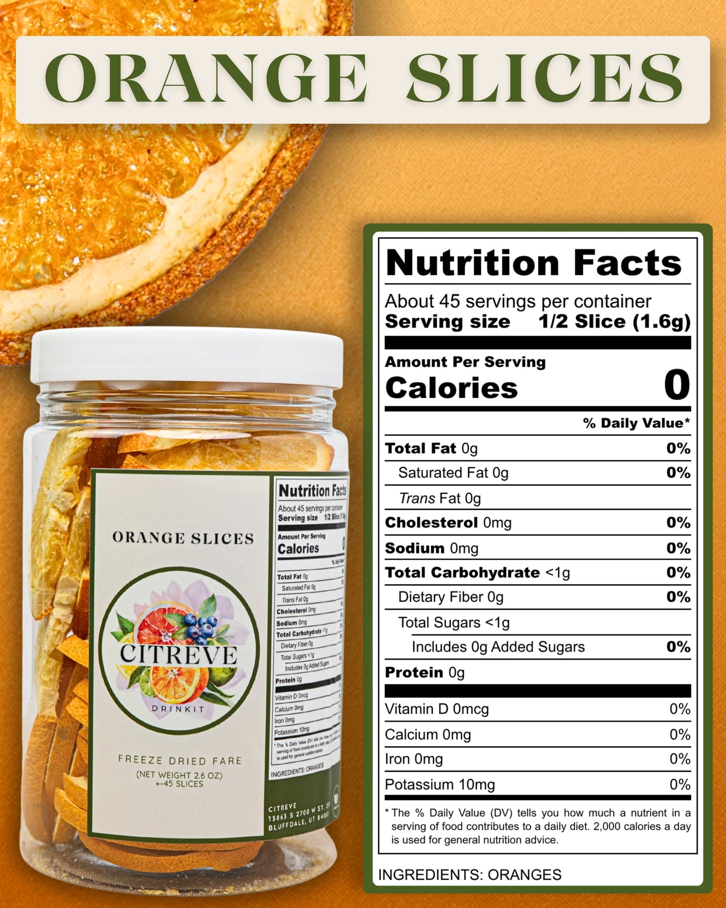 Freeze-Dried Orange Slices