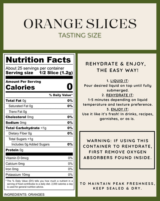 Tasting Size - Freeze-Dried Orange Slices