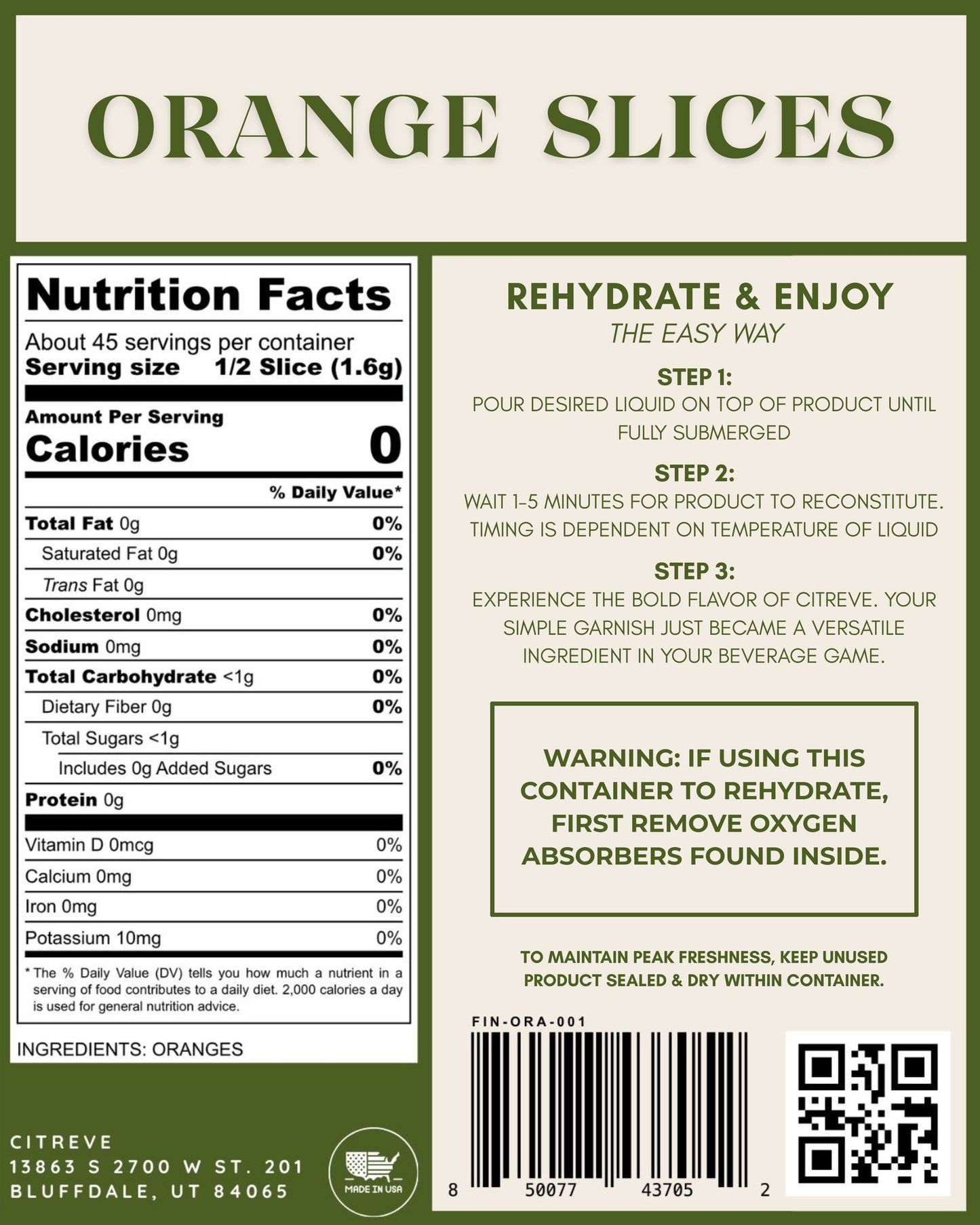 Freeze-Dried Orange Slices