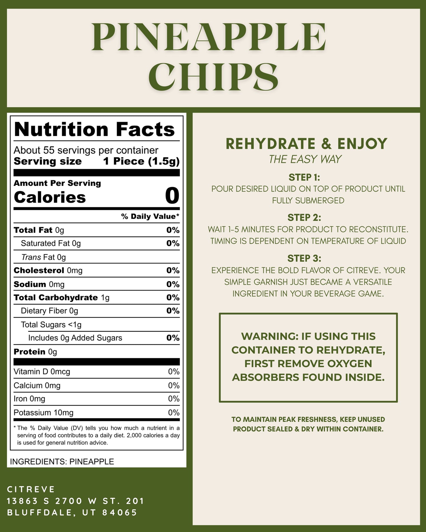 Freeze-Dried Pineapple Chips