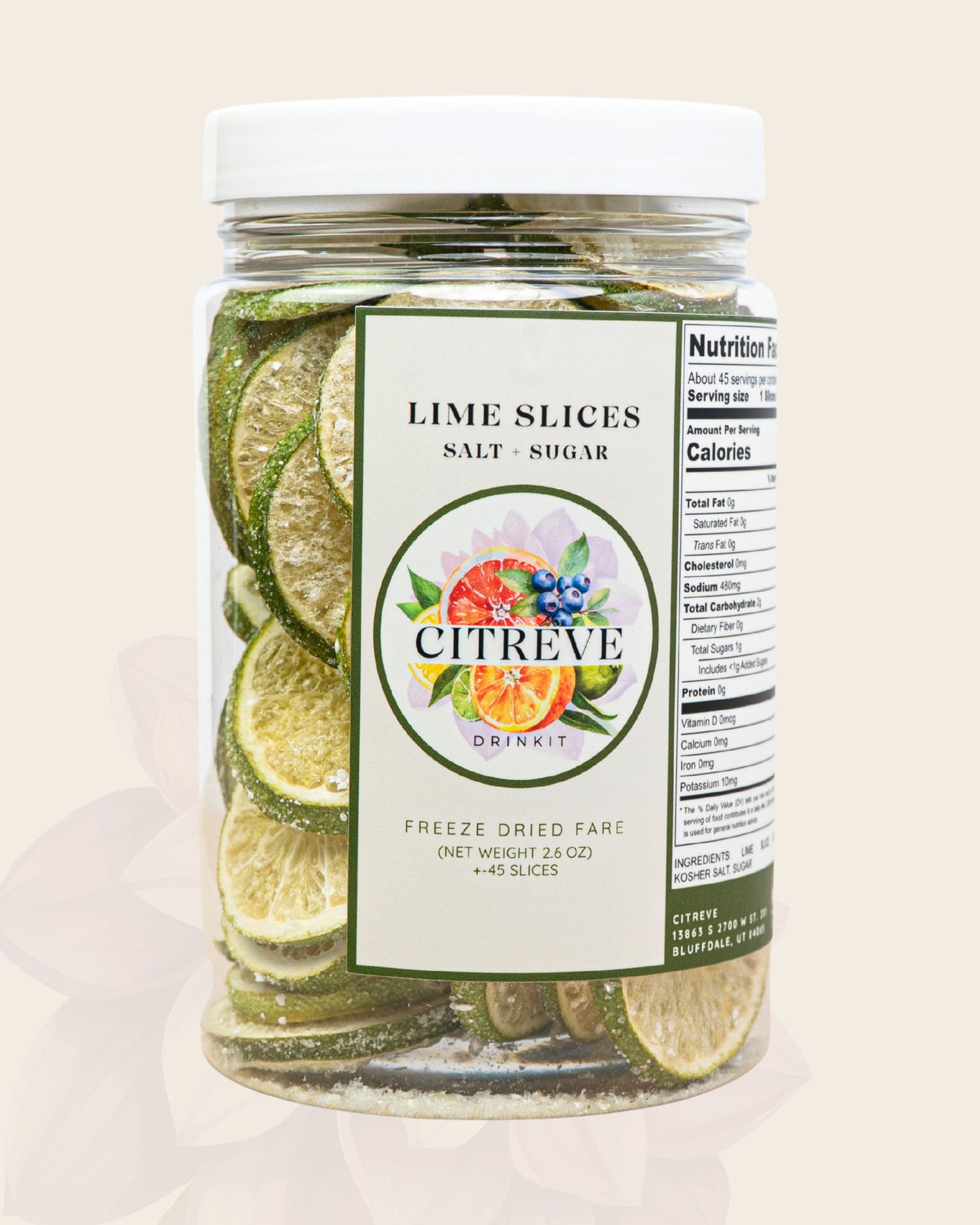 Case- Lime Slices with Kosher Salt + Sugar
