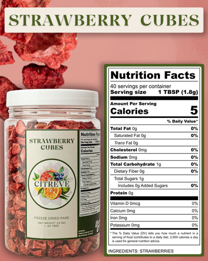 Freeze Dried Strawberry Cubes