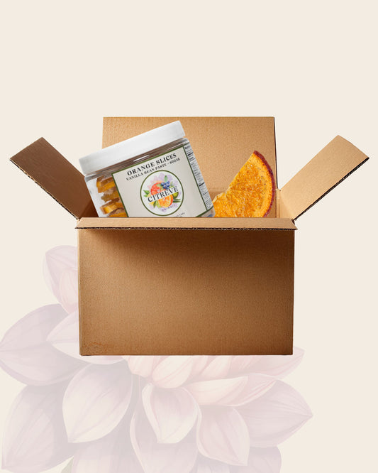 Tasting Case - Freeze-Dried Orange Slices w/ Vanilla Bean Paste + Sugar