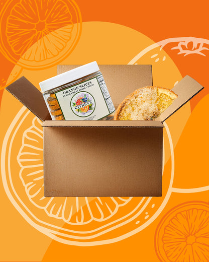 Tasting Case - Freeze Dried Orange Slices with Vanilla Bean Paste + Sugar