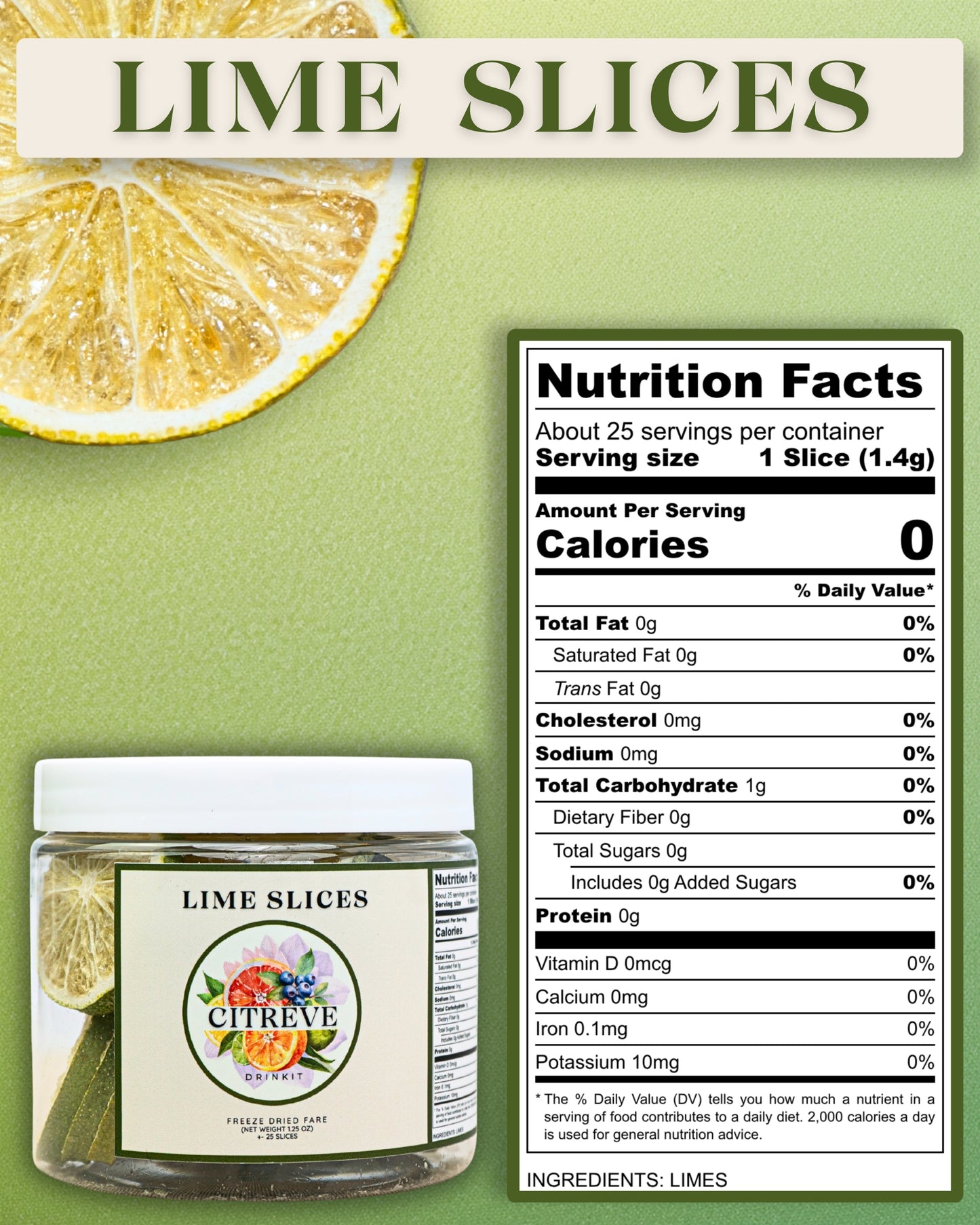 Tasting Size - Freeze-Dried Lime Slices