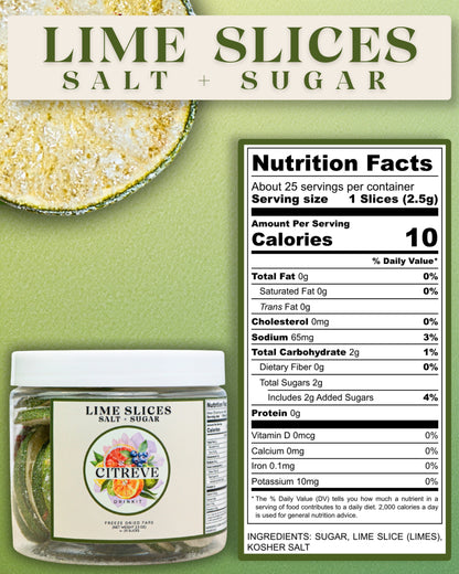 Tasting Size - Freeze-Dried Lime Slices with Kosher Salt + Sugar