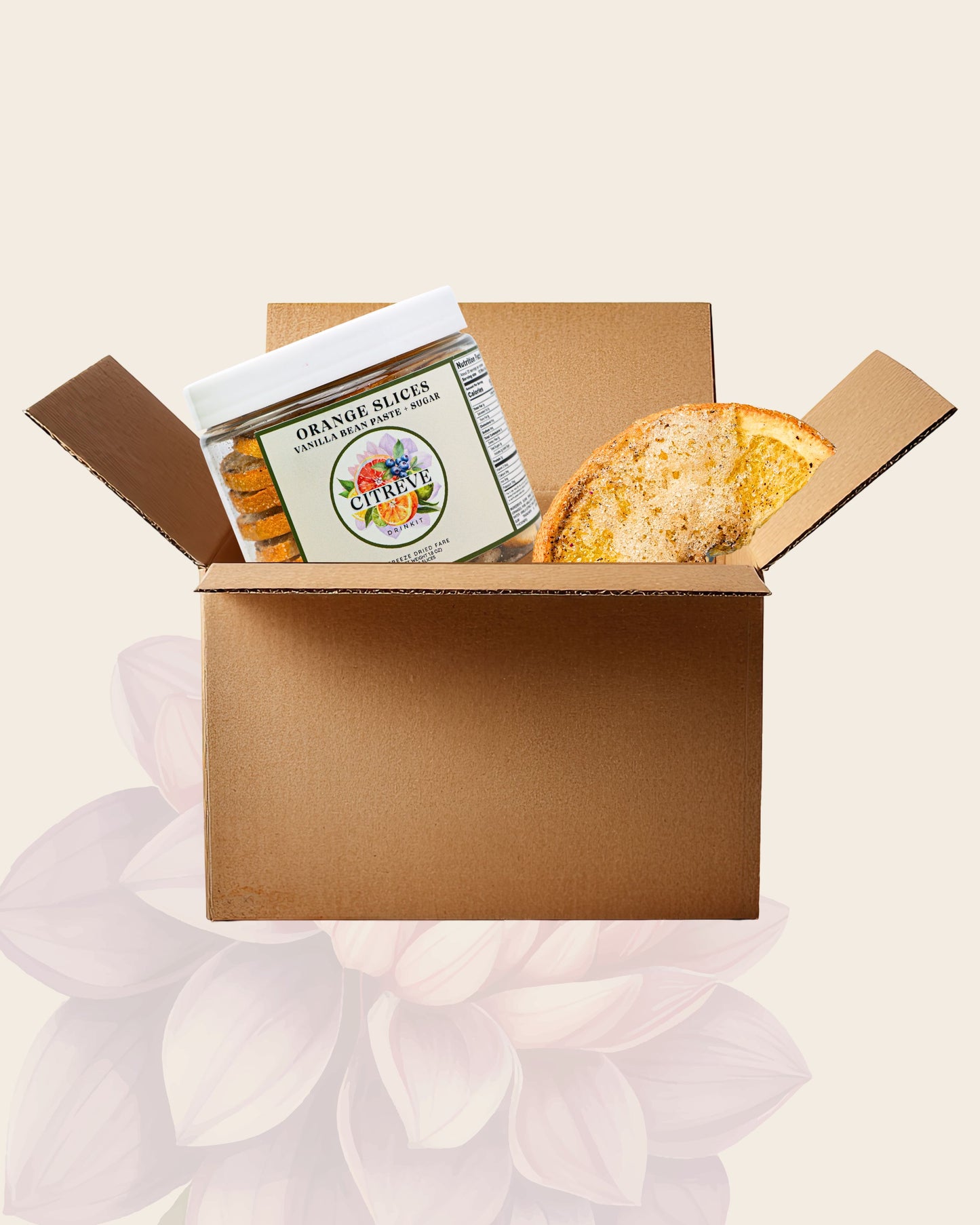 Tasting Case - Freeze-Dried Orange Slices w/ Vanilla Bean Paste + Sugar