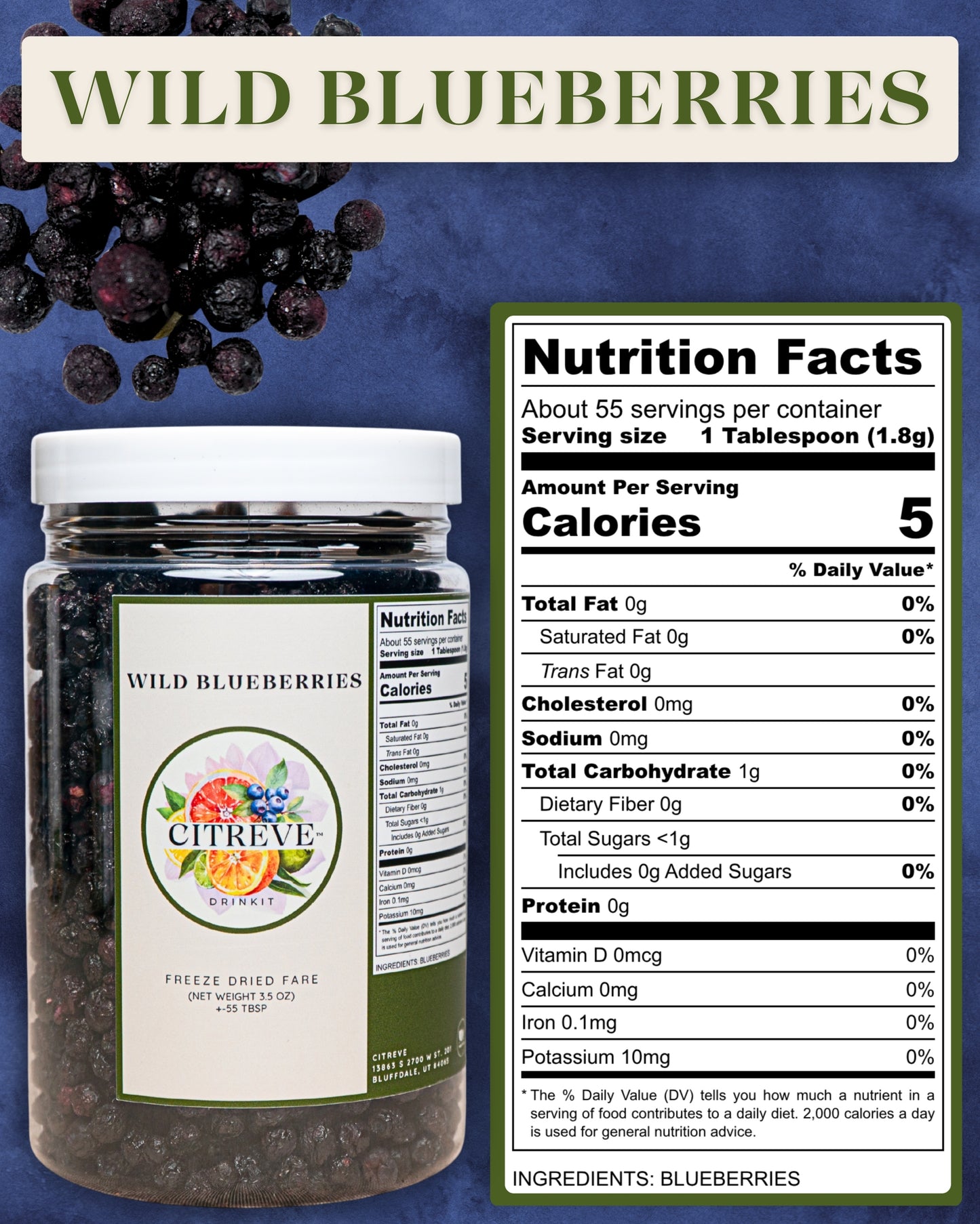Freeze-Dried Wild Blueberries