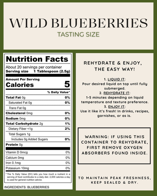 Tasting Size - Freeze-Dried Wild Blueberries