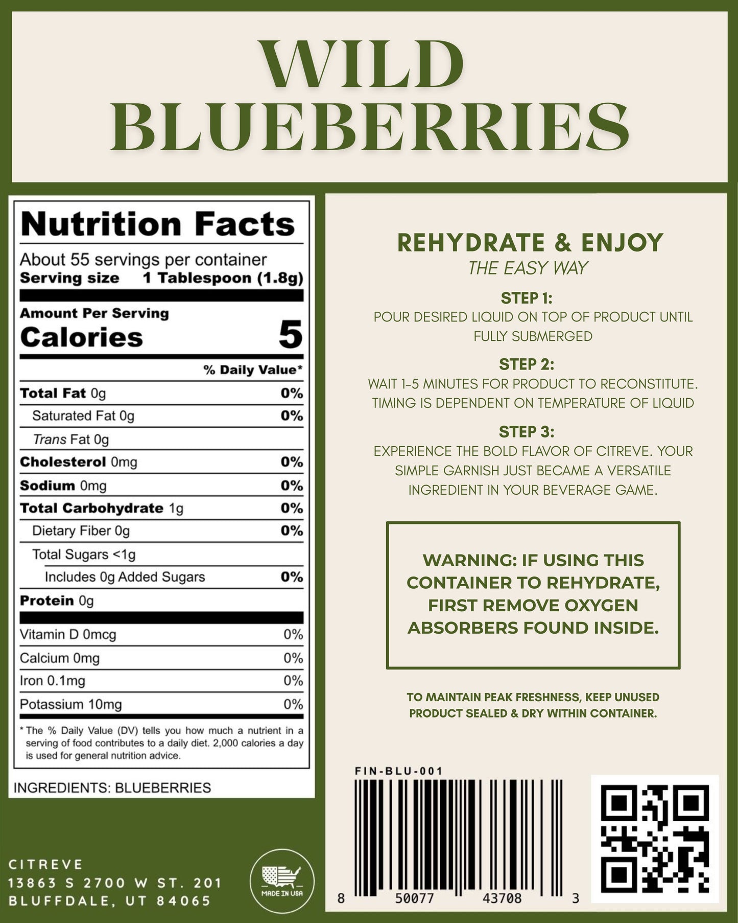 Freeze-Dried Wild Blueberries