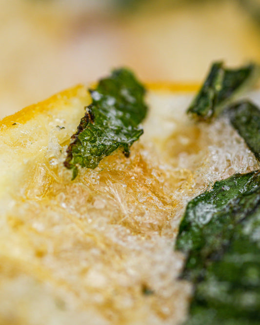 Freeze-Dried Lemon Slices with Mint + Sugar